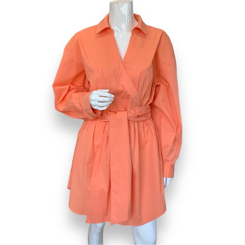 BAILEY/44 TANGERINE COTTON/SPANDEX BELTED DRESS. WOMEN’S SIZE X-LARGE